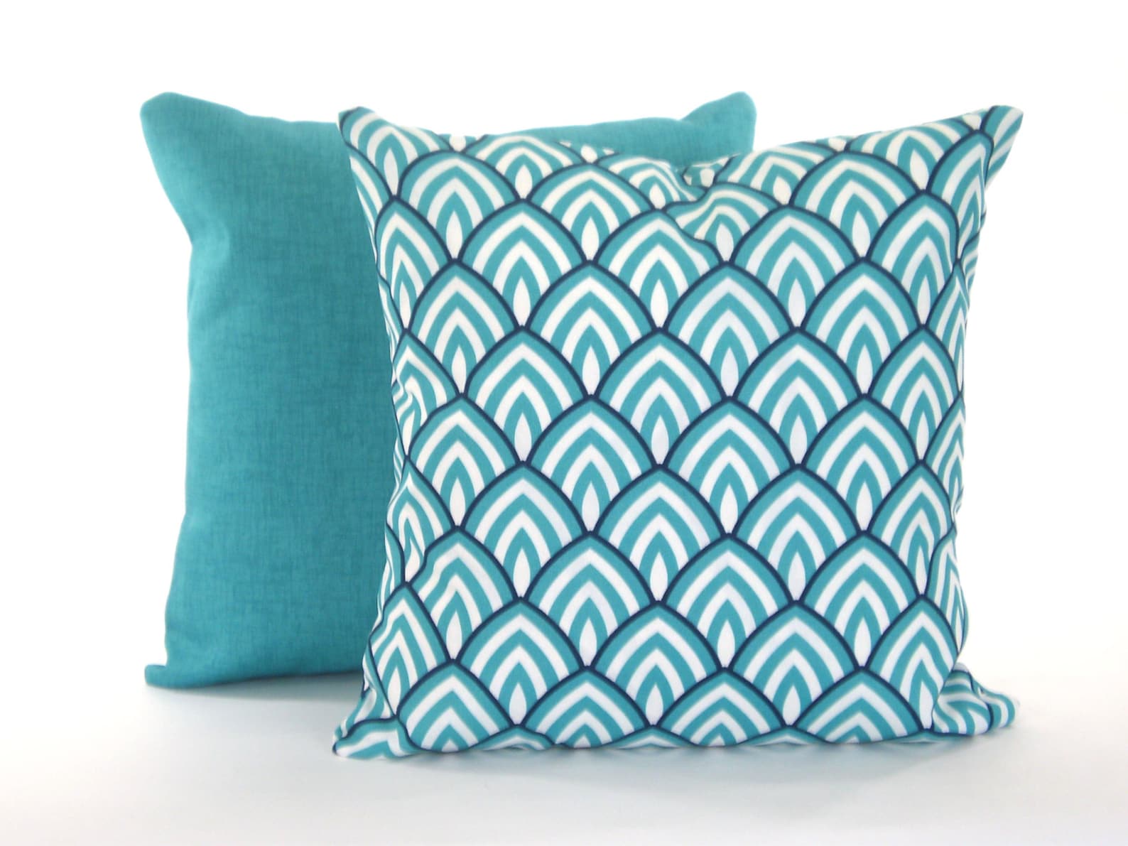 OUTDOOR Aqua Pillow Covers Throw Pillows Cushions Aqua Blue Etsy
