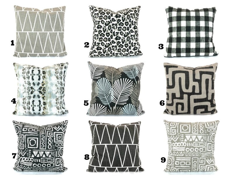 Tan Black Pillow Covers Decorative Throw Pillows Cushions Etsy