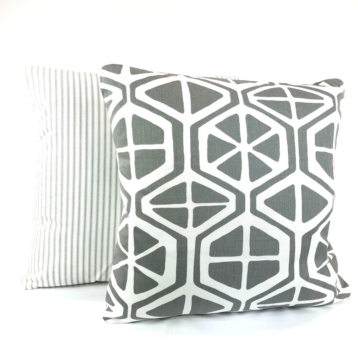 CLEARANCE Gray White Throw Pillow Covers Decorative Pillow Etsy