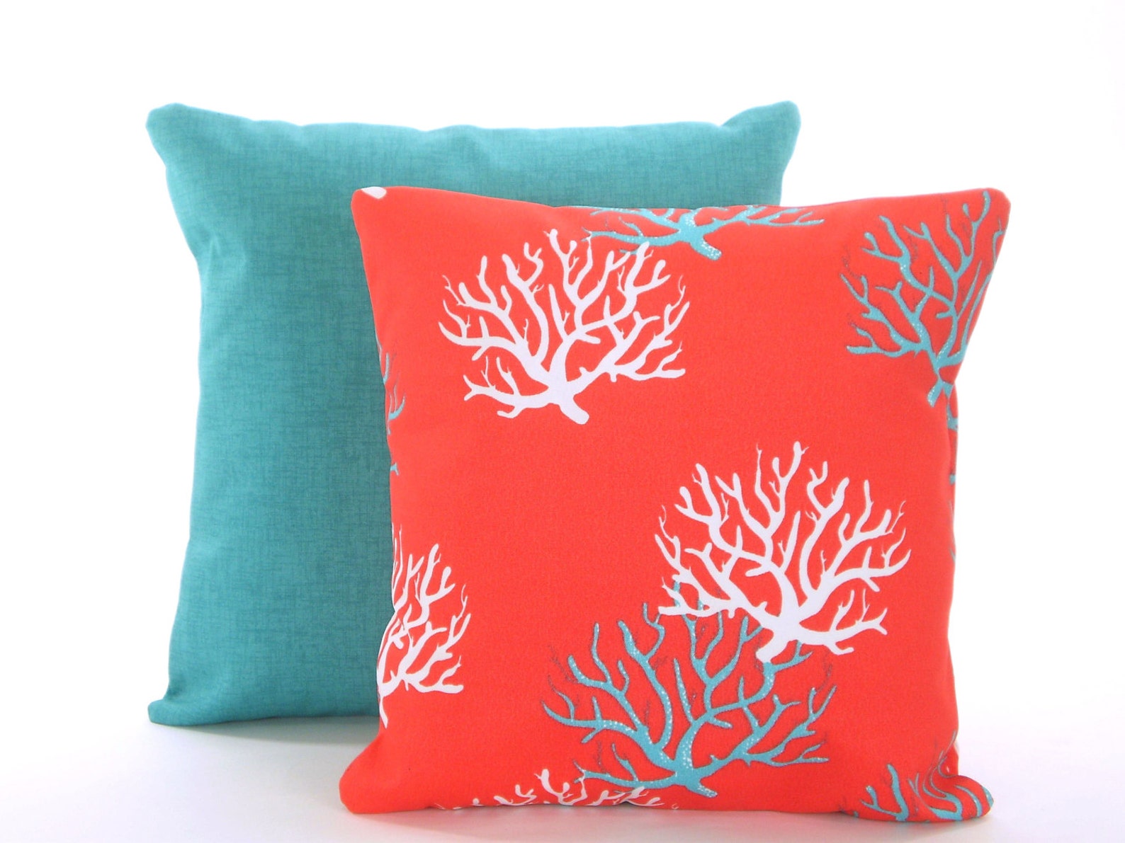 OUTDOOR Aqua Pillow Covers Throw Pillows Cushions Aqua Blue Etsy