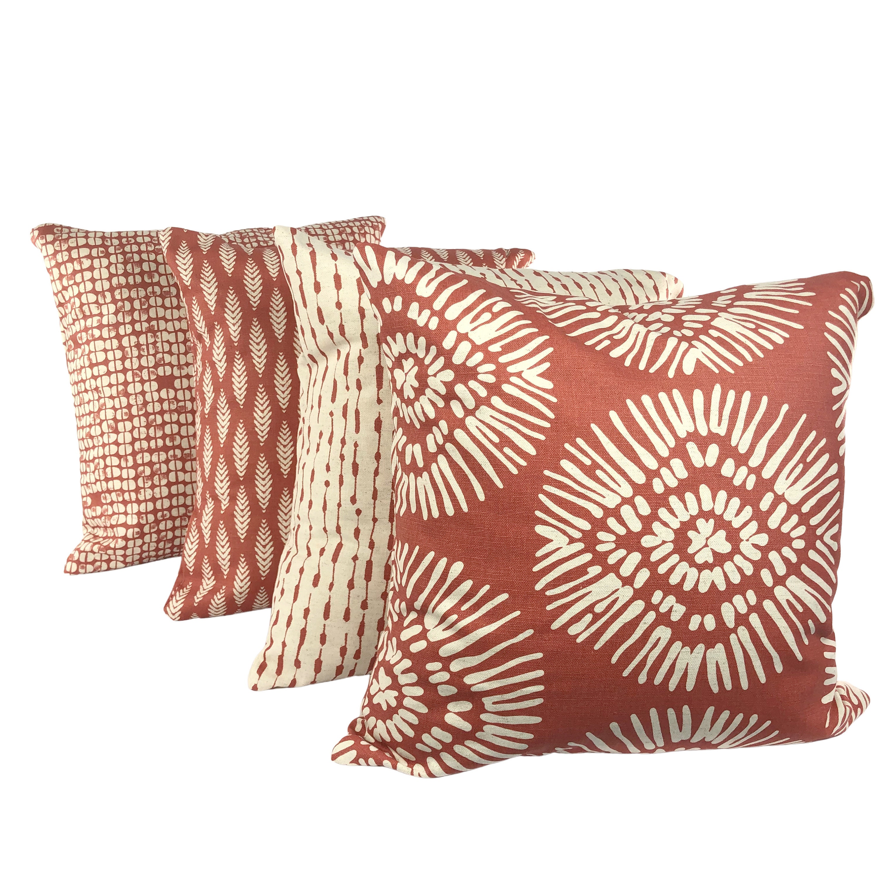 Pillow Covers Terracotta Cream Decorative Throw Pillows Etsy