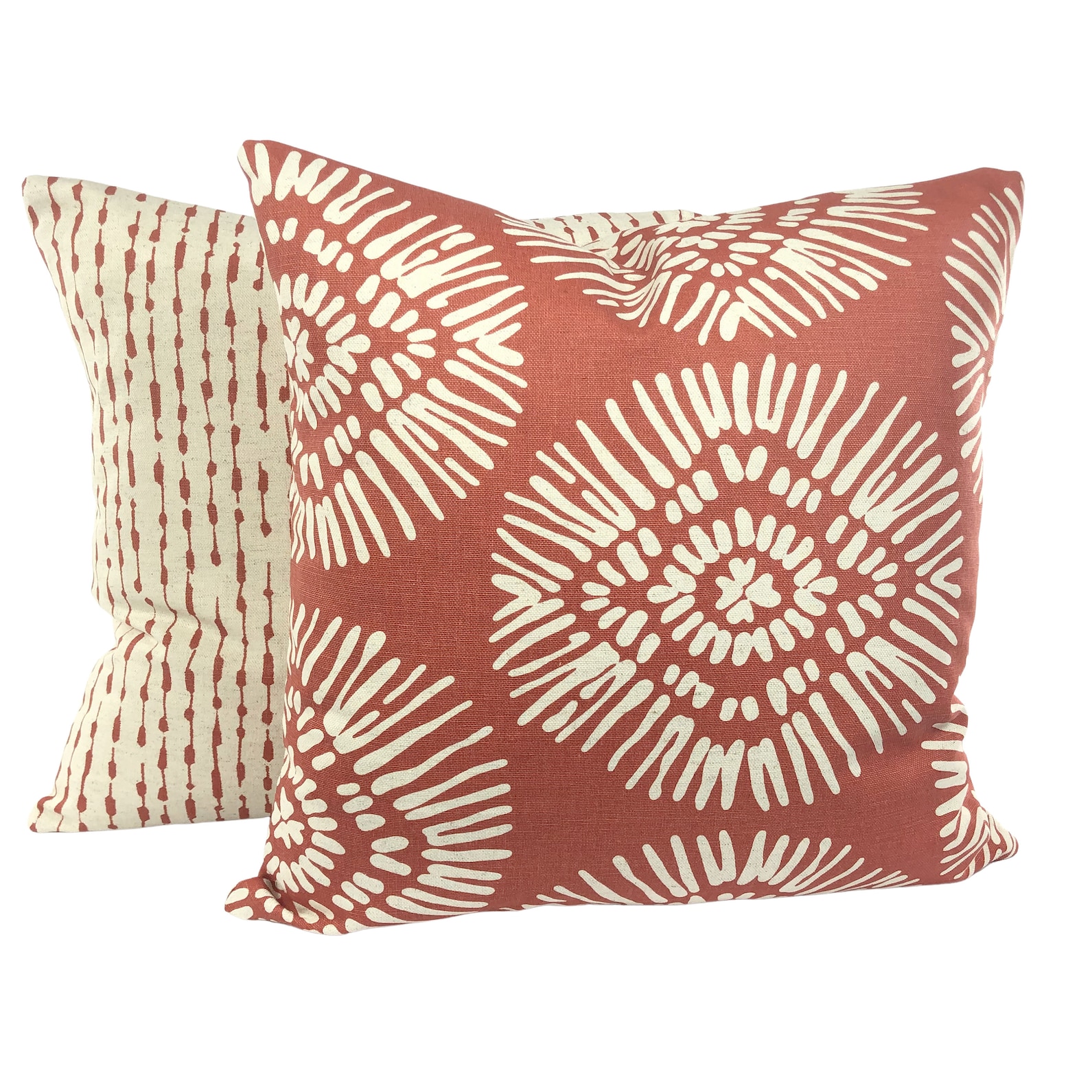 Pillow Covers Terracotta Cream Decorative Throw Pillows Etsy