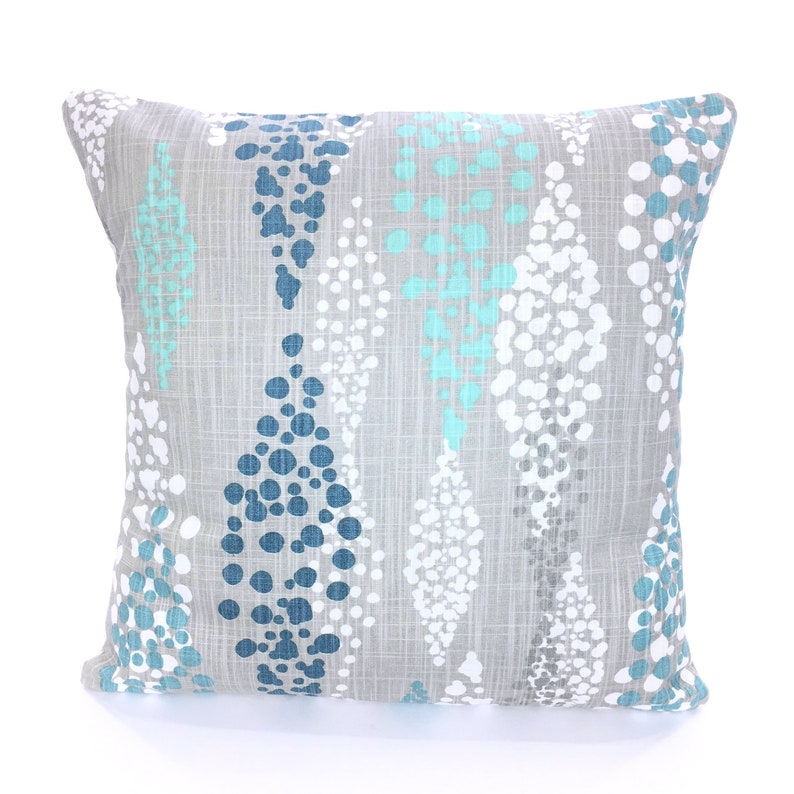 Aqua Gray INDOOR Pillow Covers Nautical Beach Decor Decorative Throw Pillows Nautical Cushion Blue Grey White Mix & Match Various Sizes image 4
