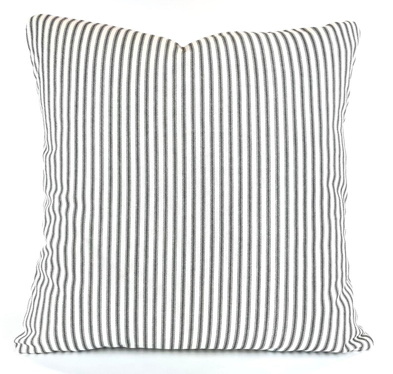 Ticking Stripe Throw Pillow Covers Cushions Farmhouse Ticking Etsy