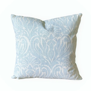 Light Blue White Pillow Covers Decorative Pillow Cover Soft Mineral Blue Off White Toss Pillows Couch Pillows Bed Sofa Various SIZES