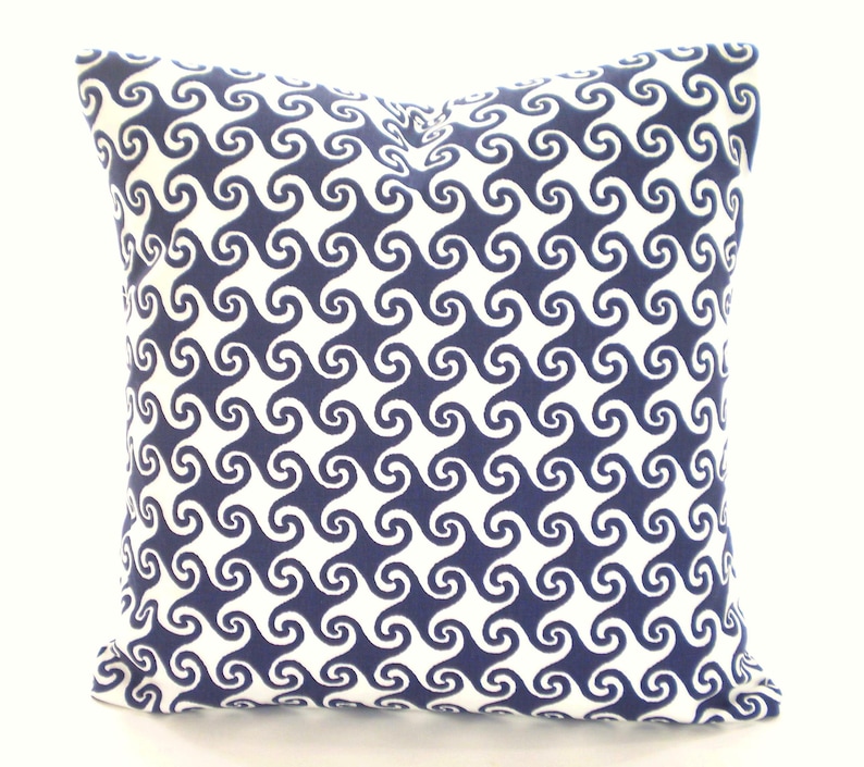 Indigo Navy White Pillow Covers Decorative Throw Pillows Etsy