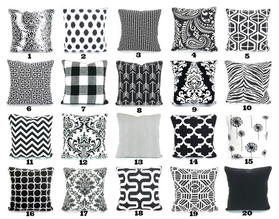 Black White Zebra Pillow Cover Decorative Throw Pillows Etsy