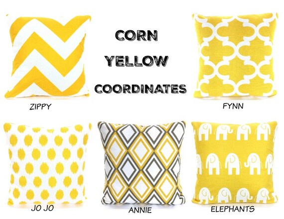 Clearance Yellow Pillow Covers Decorative Throw Pillows Etsy