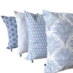Coastal Blue White Pillow Covers Throw Pillows Pastel Blue Light Blue Couch Bed Shams Bedroom Summer Decor  Pillow Case Various Sizes