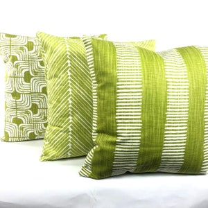 Chartreuse Green Pillow Covers Decorative Throw Pillows Cushion Lime Green White Slub Canvas Couch Bedroom Pillows Mix & Match Various Sizes image 7