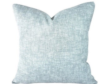 OUTDOOR Light Blue Pillow Covers Two Tone Cushion Belmont Blue Modern Coastal Beach Cottage Patio Deck Pillow Throw Pillow Various Sizes