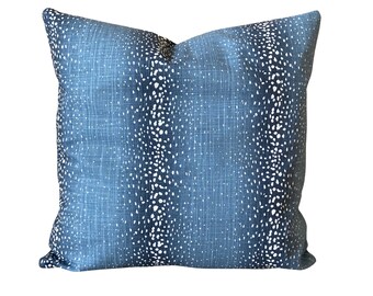 Blue Antelope Pillow Covers Navy Blue Throw Pillow Navy Blue White Animal Print Euro Sham Couch Bed Pillow Sofa Pillow Case Various Sizes
