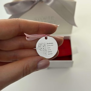 personalized silver baby birth coin with name date time weight height zodiac engraved keepsake gift for newborn girl or new mom