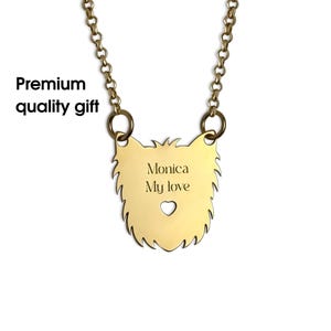 Personalized Dog Necklace – 925 Silver Pet Silhouette Pendant with Name Engraving – Custom Gift for Dog Lovers