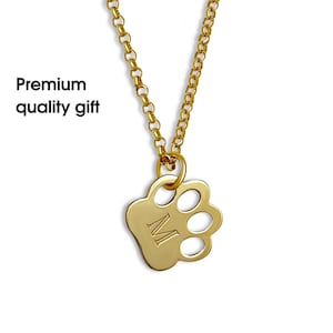 Pfotenabdruck Halskette - Personalisierter Haustier Schmuck für Hunde- oder Katzenliebhaber - Individuelles Goldanhänger Geschenk