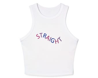 Micro Rib Racer Tank Top - "Straight"... | Bisexual Apparel | LGBTQ+ Pride
