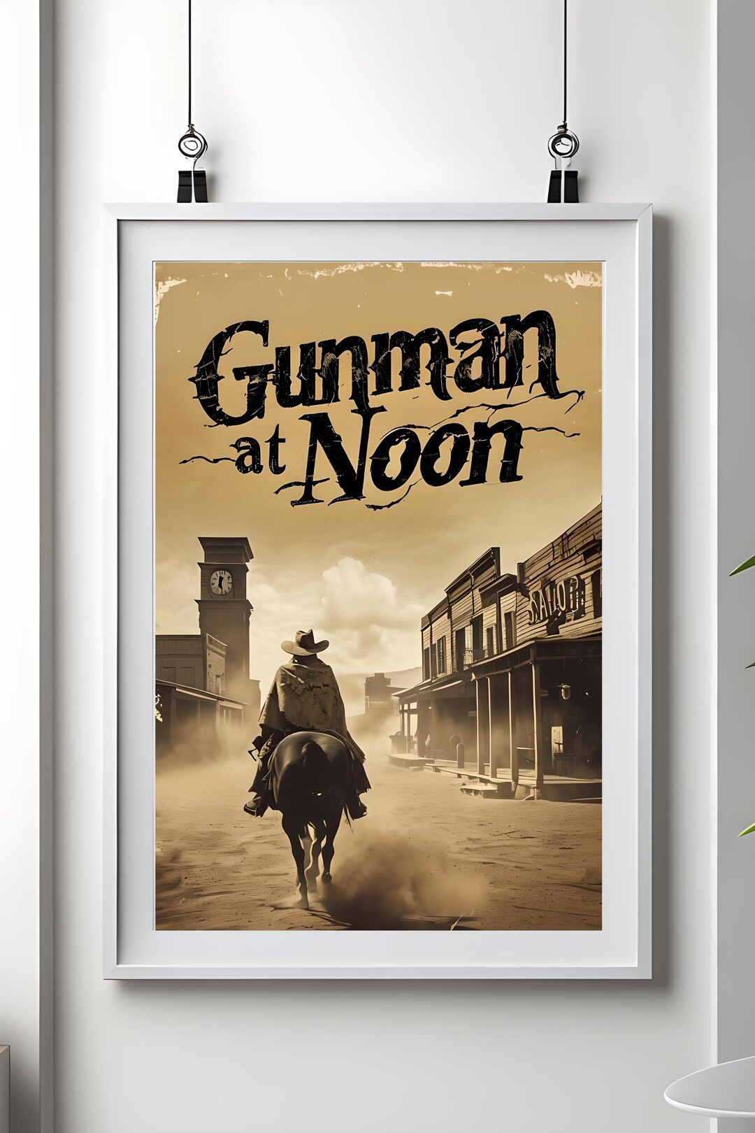 Gunmen Rider Gunman at Noon Vintage Rolled Poster - Western Wall Art, Cowboy Theme ...