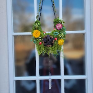 Couronne de pentacles en cristal de lune et mousse florale faite main