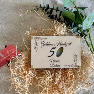 Geschenkkarte, Holzgeschenkkarte, Gutschein, Geldgeschenk aus Holz,Goldene Hochzeit, individuelle Personalisierung möglich