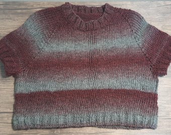 Handmade Knit Top wool and acrylic blend