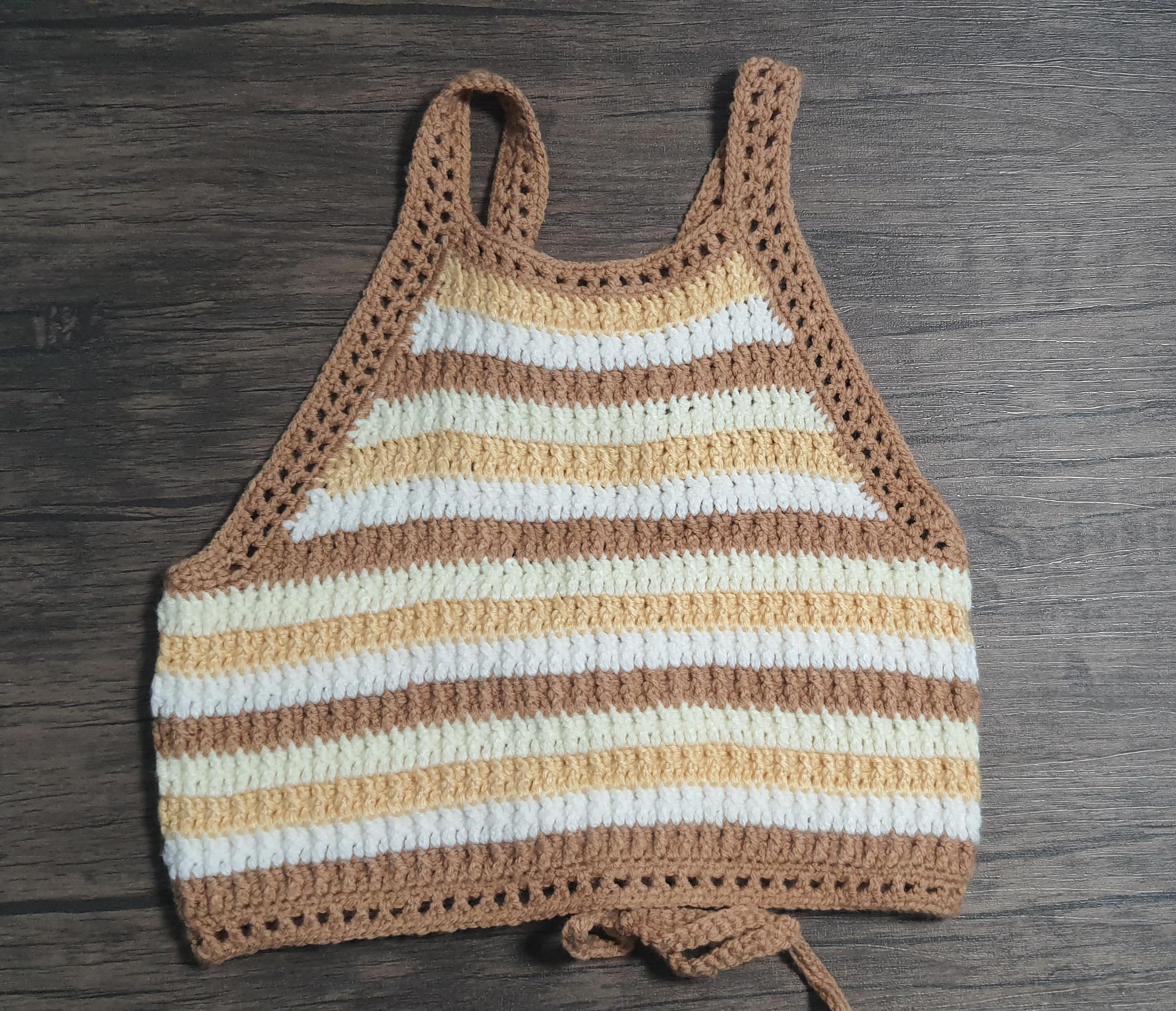 Handmade Crochet Crop Top Acrylic Yarn