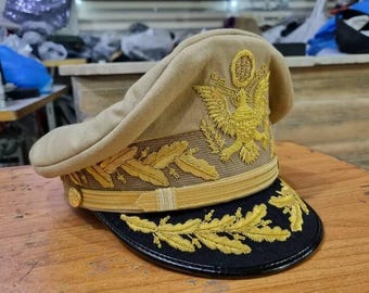 ブラック版 マッカーサー アメリカ軍将校用制帽 ブラック版