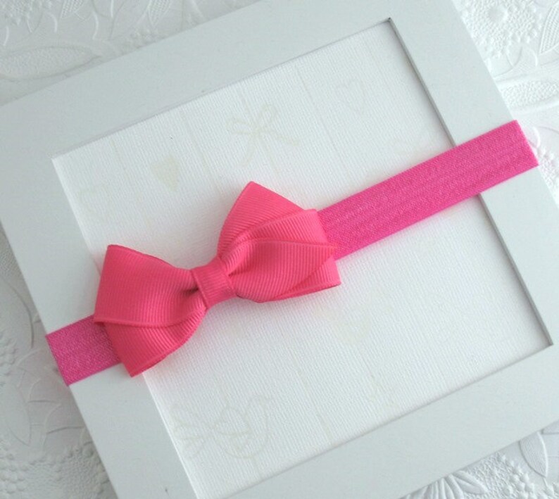 Hot Pink Baby Bow Headband Baby Headband Newborn Headband Etsy