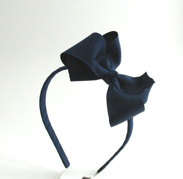 School Uniform Navy Blue Bow Headband for Girls & Adults Etsy