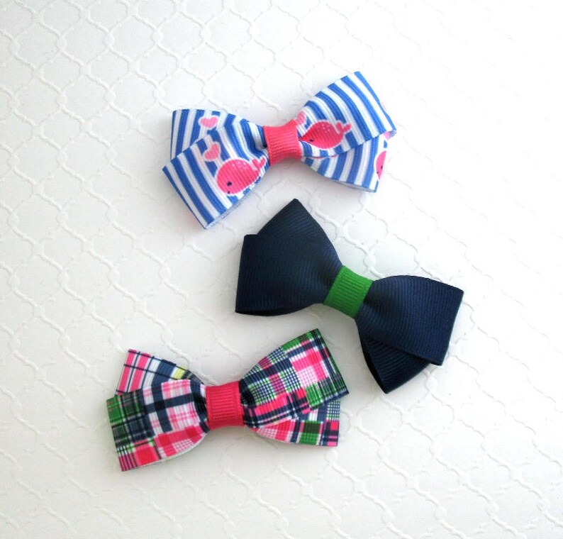 Hair Bows For Girls Toddler Hair Clips Preppy Hair Bows Etsy