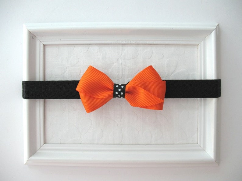 Toddler Headband Orange and Black Headband Infant Headband Baby Bows Halloween Headband Baby Headband Halloween Hair Bow Bow Headband