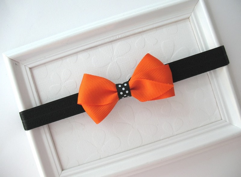 Toddler Headband Orange and Black Headband Infant Headband Baby Bows Halloween Headband Baby Headband Halloween Hair Bow Bow Headband