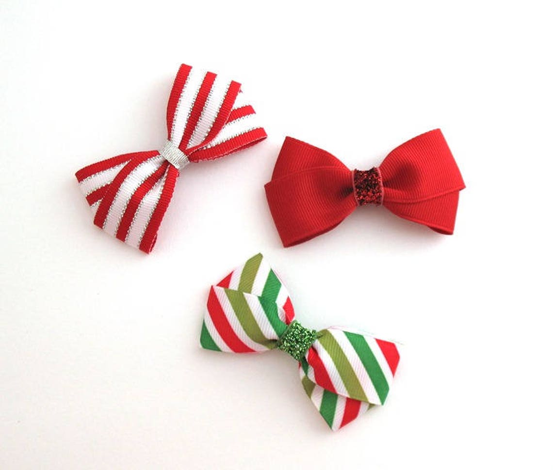 Christmas Hair Bows Set Baby Toddler Girls Christmas Hair Etsy
