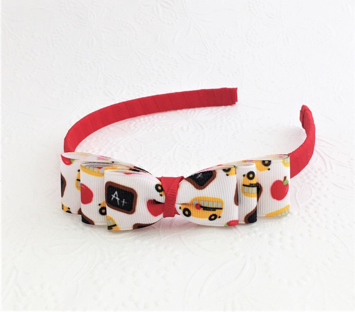 Back to School Headband for Girls Red Headband Toddler Etsy