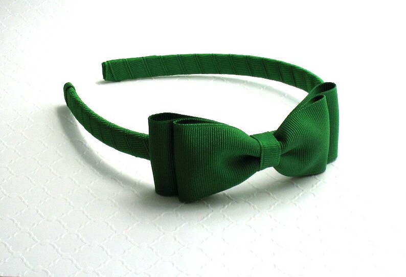 green bow headband