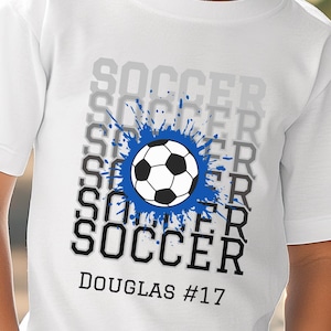 Custom Soccer Kids Shirt, Youth Soccer Shirt, Sports Tee for Children, Gift for Young Athletes, Birthday Present for Kids, Unique