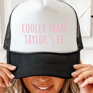 Cooler Than Taylors Ex Trucker Hat - Embroidered Foam Cap, Pop Culture Hat, Swiftie-Inspired Gift, Retro Snapback