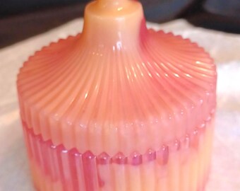 Ribbed Trinket Box - Orange and Pink Swirled - I am a Child of God