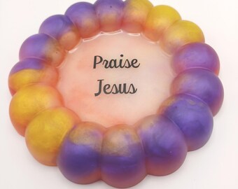 Trinket tray - Purple, Yellow, Pink, and White - Praise Jesus