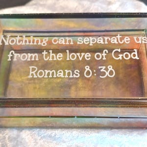 Slider Box - Rainbow Transparent - Romans 8:38 Bible verse