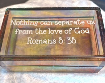 Slider Box - Rainbow Transparent - Romans 8:38 Bible verse