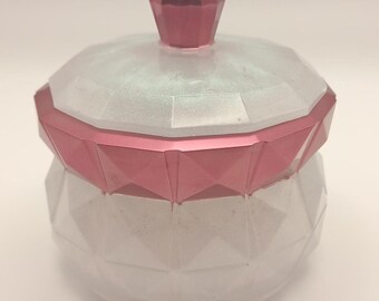 Octagonal Trinket Box - Pink Chrome and Irridescent White - Pray without ceasing