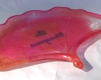 Fan leaf tray - Orange and pink with glitter - Be Courageous