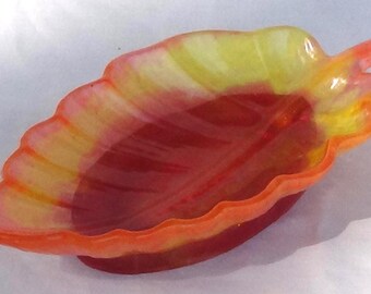 Narrow leaf tray -  Red, orange and yellow - Praise Jesus