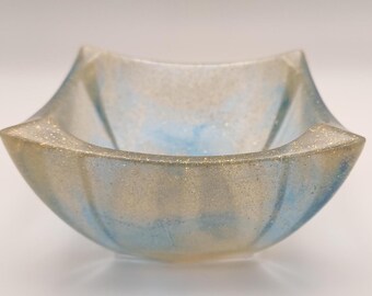 Square bowl/planter - Gold and blue - Follow Jesus
