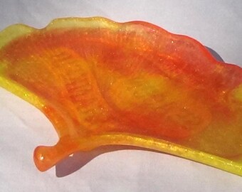 Fan leaf tray - Orange and yellow - Tis the season to be Thankful