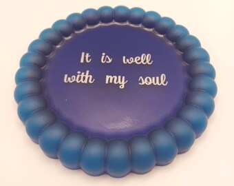 Trinket tray - shades of blue  - It is well with my soul
