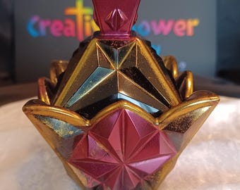 Diamond Trinket Box - Black with Pink & Gold Chrome - Quilted Texture - Follow Jesus