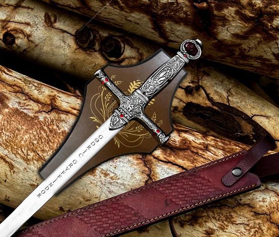 Handmade Harry Potter Sword: Stainless Steel Blade, Swords with Leather Sheath and Wall Mount - Personalized gift for men, Christmas Gift