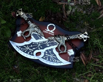 God of War Kratos Blades of Chaos Replica – Handmade Fantasy Axe Blades – Gaming Collectible Cosplay Prop – Norse Mythology Decor