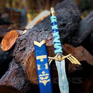 Hand-Forged Blue Zelda Sword: 40-Inch Fantasy Replica Master Sword